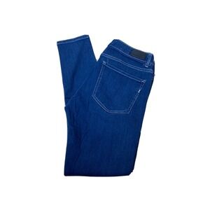 Express Jeans Legging Mid Rise Women's 10R Blue 5-Pocket Whisker Dark Wash 32x29
